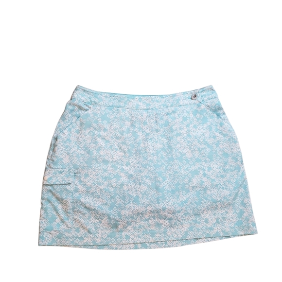 Columbia Omni Freeze Blue Floral Print Hiking Outdoors Skort Size 6 - Picture 1 of 8